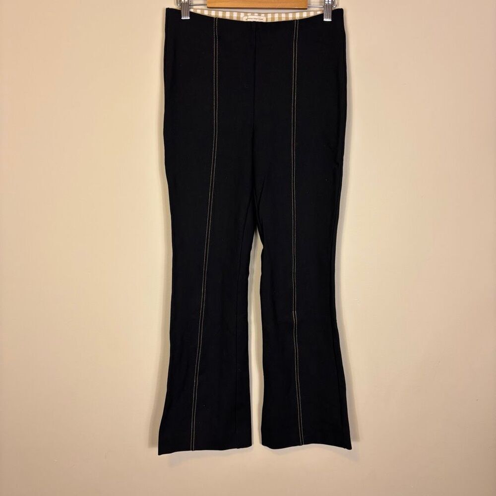Anthropologie The Essential Crop Flare Black Pull On Pants Size XS